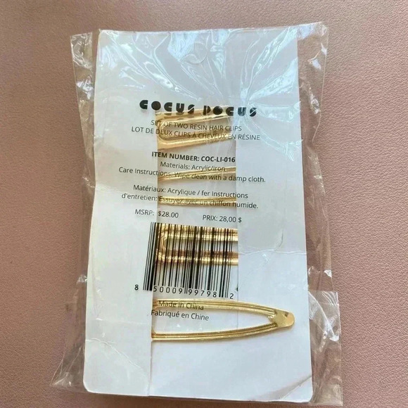 Cocus Pocus Resin Hair Clips - Set of 4 Resin Barrettes—Tortoise Shell & Blush - Picture 4 of 5